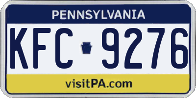 PA license plate KFC9276