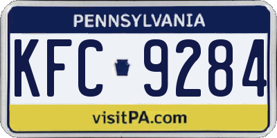 PA license plate KFC9284