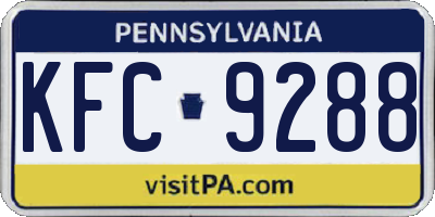 PA license plate KFC9288
