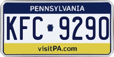 PA license plate KFC9290