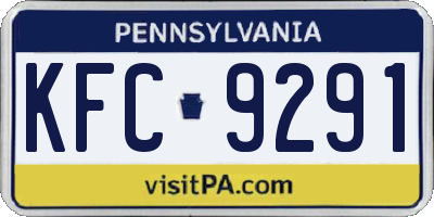 PA license plate KFC9291