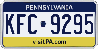 PA license plate KFC9295