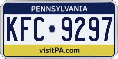 PA license plate KFC9297
