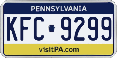 PA license plate KFC9299