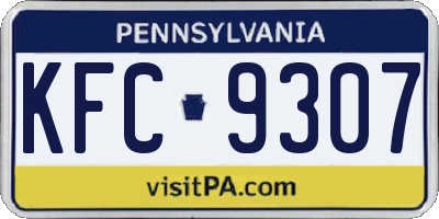 PA license plate KFC9307