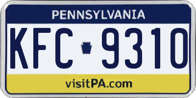 PA license plate KFC9310