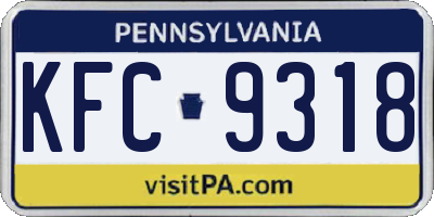 PA license plate KFC9318