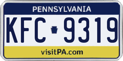 PA license plate KFC9319