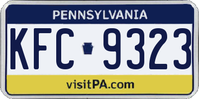 PA license plate KFC9323