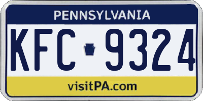 PA license plate KFC9324
