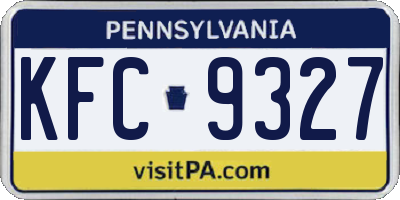 PA license plate KFC9327