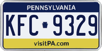 PA license plate KFC9329