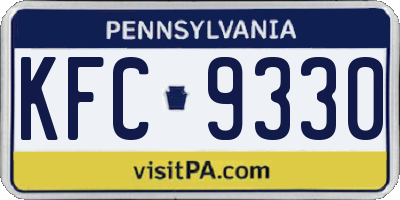 PA license plate KFC9330