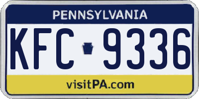 PA license plate KFC9336