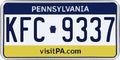 PA license plate KFC9337