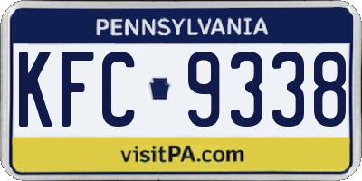 PA license plate KFC9338