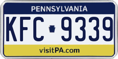 PA license plate KFC9339