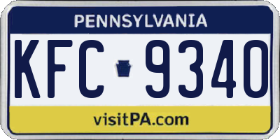 PA license plate KFC9340