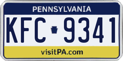 PA license plate KFC9341
