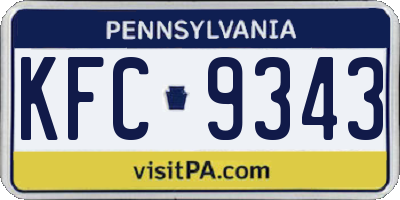 PA license plate KFC9343
