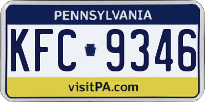 PA license plate KFC9346