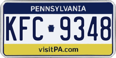 PA license plate KFC9348