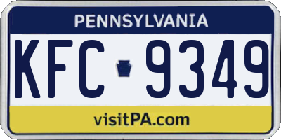 PA license plate KFC9349