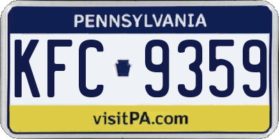 PA license plate KFC9359