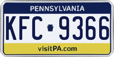 PA license plate KFC9366