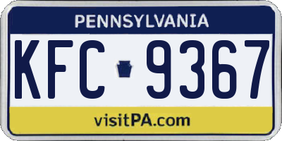 PA license plate KFC9367