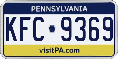 PA license plate KFC9369