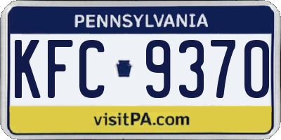 PA license plate KFC9370