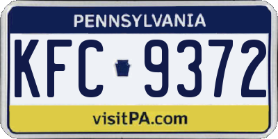 PA license plate KFC9372