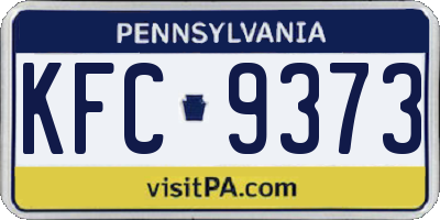 PA license plate KFC9373