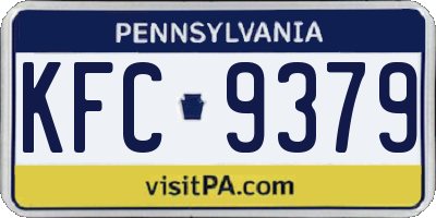 PA license plate KFC9379