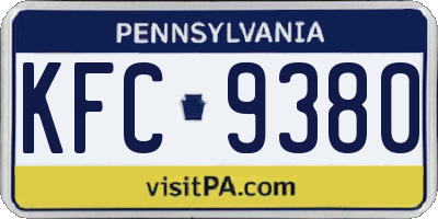 PA license plate KFC9380