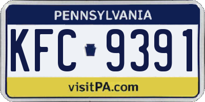 PA license plate KFC9391