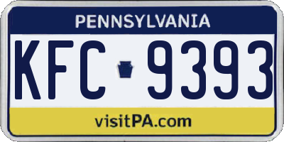 PA license plate KFC9393