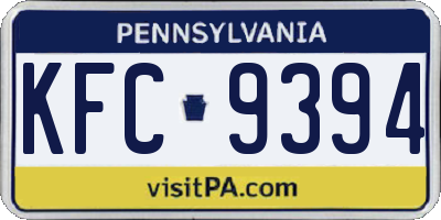 PA license plate KFC9394