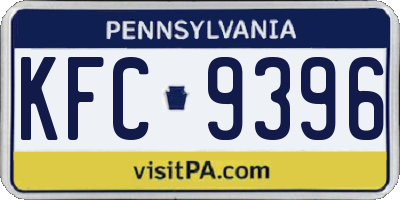 PA license plate KFC9396