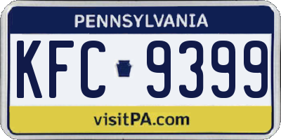 PA license plate KFC9399