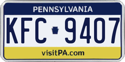 PA license plate KFC9407