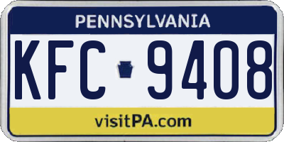 PA license plate KFC9408