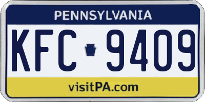 PA license plate KFC9409
