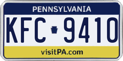 PA license plate KFC9410