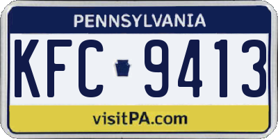 PA license plate KFC9413