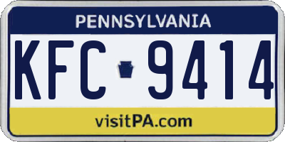 PA license plate KFC9414