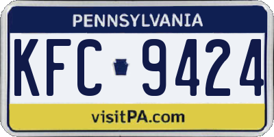 PA license plate KFC9424