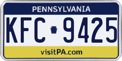 PA license plate KFC9425