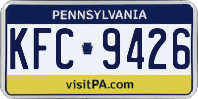 PA license plate KFC9426